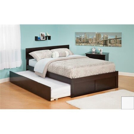 Atlantic Furniture Atlantic Furniture AR8132012 Orlando Full Bed with Flat Panel Foot Board and Urban Trundle Bed in a White Finish AR8132012